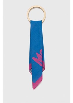 Moschino apaszka bawełniana kolor niebieski wzorzysta ze sklepu ANSWEAR.com w kategorii Szaliki męskie - zdjęcie 148626342