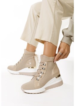 Beżowe sneakersy wysokie Midian ze sklepu Zapatos w kategorii Buty sportowe damskie - zdjęcie 148632170