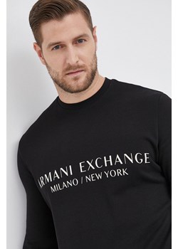 Armani Exchange bluza bawełniana męska kolor czarny z nadrukiem 8NZM88 ZJKRZ NOS ze sklepu ANSWEAR.com w kategorii Bluzy męskie - zdjęcie 148654382