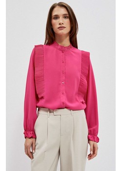 Elegancka koszula z plisowaniem w kolorze różowym 4009, Kolor różowy, Rozmiar XS, Moodo ze sklepu Primodo w kategorii Koszule damskie - zdjęcie 148677672