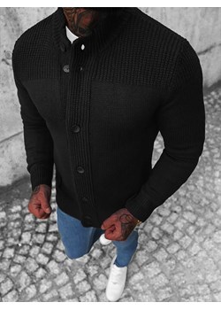 Sweter męski kardigan czarny OZONEE NB/MM6011/4 ze sklepu ozonee.pl w kategorii Swetry męskie - zdjęcie 148973171
