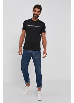 Emporio Armani t-shirt bawełniany kolor czarny z nadrukiem 8N1TN5 1JPZZ ze sklepu ANSWEAR.com w kategorii T-shirty męskie - zdjęcie 148977733