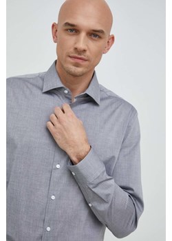 Seidensticker koszula bawełniana męska kolor szary slim z kołnierzykiem klasycznym 01.666250 ze sklepu ANSWEAR.com w kategorii Koszule męskie - zdjęcie 148988122