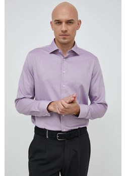 Seidensticker koszula bawełniana męska kolor fioletowy slim z kołnierzykiem klasycznym 01.693650 ze sklepu ANSWEAR.com w kategorii Koszule męskie - zdjęcie 148988152