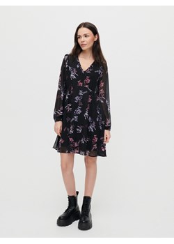 Szyfonowa sukienka w kwiaty czarna - Wielobarwny ze sklepu House w kategorii Sukienki - zdjęcie 149000421