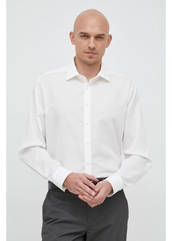 Seidensticker koszula bawełniana Shaped męska kolor beżowy slim z kołnierzykiem klasycznym 01.021000 ze sklepu ANSWEAR.com w kategorii Koszule męskie - zdjęcie 149001960