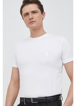 Trussardi t-shirt męski kolor biały gładki ze sklepu ANSWEAR.com w kategorii T-shirty męskie - zdjęcie 149002261