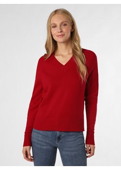 Franco Callegari Damski sweter z wełny merino Kobiety drobna dzianina czerwony jednolity ze sklepu vangraaf w kategorii Swetry damskie - zdjęcie 149034862