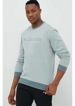 Columbia bluza męska kolor turkusowy z nadrukiem ze sklepu ANSWEAR.com w kategorii Bluzy męskie - zdjęcie 149068821