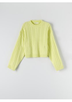 Sinsay - Sweter z ozdobnym splotem - Żółty ze sklepu Sinsay w kategorii Swetry damskie - zdjęcie 149085640