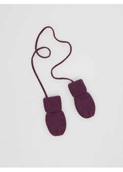 Reserved - Rękawiczki na sznurku - ciemnofioletowy ze sklepu Reserved w kategorii Rękawiczki dziecięce - zdjęcie 149096560