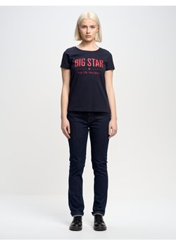 Koszulka damska o klasycznym kroju granatowa Brunona 403 ze sklepu Big Star w kategorii Bluzki damskie - zdjęcie 149111382