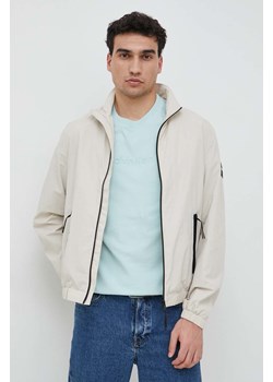Calvin Klein kurtka męska kolor beżowy przejściowa oversize ze sklepu ANSWEAR.com w kategorii Kurtki męskie - zdjęcie 149159740