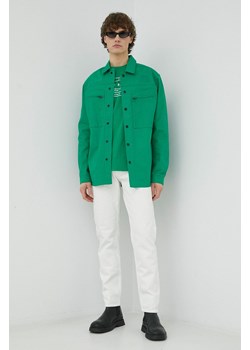 G-Star Raw kurtka męska kolor zielony przejściowa oversize ze sklepu ANSWEAR.com w kategorii Kurtki męskie - zdjęcie 149159782