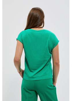 Bawełniana bluzka z napisem zielona ze sklepu Moodo.pl w kategorii Bluzki damskie - zdjęcie 149194550
