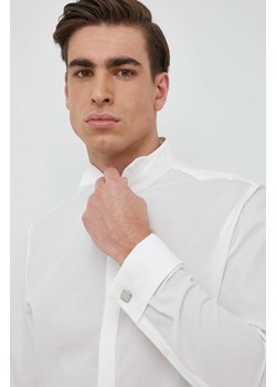 Seidensticker koszula bawełniana męska kolor beżowy slim z kołnierzykiem klasycznym 01.675670 ze sklepu ANSWEAR.com w kategorii Koszule męskie - zdjęcie 149198893