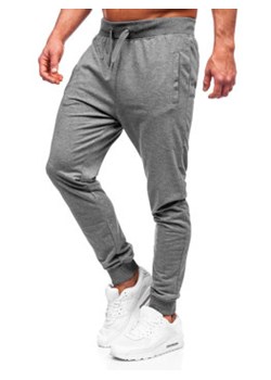 Grafitowe spodnie męskie joggery dresowe Denley XW02 ze sklepu Denley w kategorii Spodnie męskie - zdjęcie 149203403