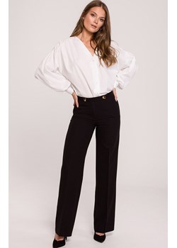 Spodnie z prostymi nogawkami K114, Kolor czarny, Rozmiar L, makover ze sklepu Primodo w kategorii Spodnie damskie - zdjęcie 149320821