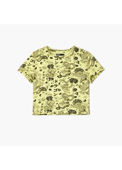 Cropp - T-shirt z nadrukiem all over - zielony ze sklepu Cropp w kategorii Spódnice - zdjęcie 149321072