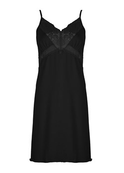 Etna 12010 czarna koszula nocna na wąskich ramiączkach z koronką, Kolor czarny, Rozmiar XL, Mediolano ze sklepu Intymna w kategorii Koszule nocne - zdjęcie 149349764