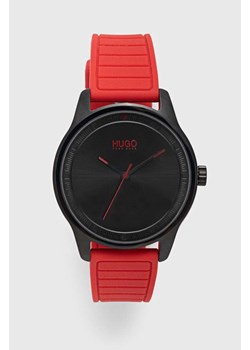 HUGO zegarek męski kolor czerwony ze sklepu ANSWEAR.com w kategorii Zegarki - zdjęcie 149388032