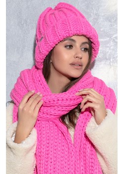 Czapka o grubym splocie chunky knit F1544, Kolor różowy, Rozmiar one size, Fobya ze sklepu Primodo w kategorii Czapki zimowe damskie - zdjęcie 149415834