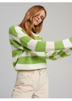 Sinsay - Sweter oversize w paski - Zielony ze sklepu Sinsay w kategorii Swetry damskie - zdjęcie 149419500