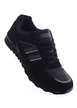 Sznurowane czarne buty sportowe /G12-1 13163 T484/ ze sklepu Pantofelek24.pl w kategorii Trampki męskie - zdjęcie 149438704