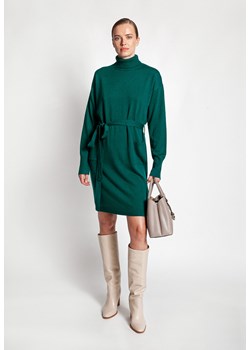 Zielona dzianinowa sukienka z paskiem ze sklepu Molton w kategorii Sukienki - zdjęcie 149444321