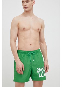 Calvin Klein szorty kąpielowe kolor zielony ze sklepu ANSWEAR.com w kategorii Kąpielówki - zdjęcie 149462861