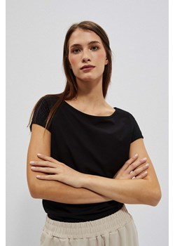 Dopasowany gładki t-shirt czarny ze sklepu Moodo.pl w kategorii Bluzki damskie - zdjęcie 149463614
