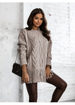 Sweter Pocahontas Beżowy ze sklepu Lisa Mayo w kategorii Swetry damskie - zdjęcie 149473141