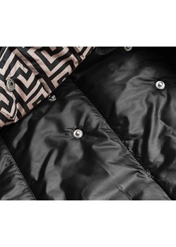 Kopertowa kurtka damska z kapturem czarno-beżowa (R8040) ze sklepu goodlookin.pl w kategorii Kurtki damskie - zdjęcie 149482483