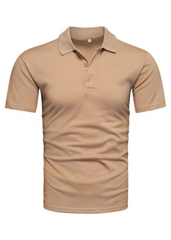 Koszulka polo męska beżowa Recea ze sklepu Recea.pl w kategorii T-shirty męskie - zdjęcie 149482830