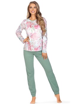 Gala zielona wzorzysta piżama z długimi rękawami i nogawkami, Kolor zielony-wzór, Rozmiar S, Wies-MANN ze sklepu Intymna w kategorii Piżamy damskie - zdjęcie 149508523