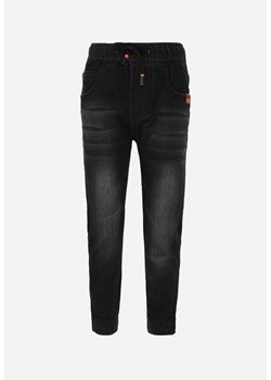 Czarne Jeansy z Gumką w Pasie i Przetarciami na Nogawkach Ineza ze sklepu Born2be Odzież w kategorii Spodnie chłopięce - zdjęcie 149512813