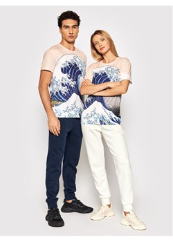 Mr. GUGU & Miss GO T-Shirt Unisex Kangawa Wave Kolorowy Regular Fit ze sklepu MODIVO w kategorii Bluzki damskie - zdjęcie 150070384
