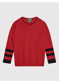 United Colors Of Benetton Sweter 1032Q1128 Czerwony Regular Fit ze sklepu MODIVO w kategorii Swetry chłopięce - zdjęcie 150142453