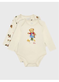 Polo Ralph Lauren Komplet 2 par body dziecięcych 310876697001 Beżowy Regular Fit ze sklepu MODIVO w kategorii Odzież dla niemowląt - zdjęcie 150162912