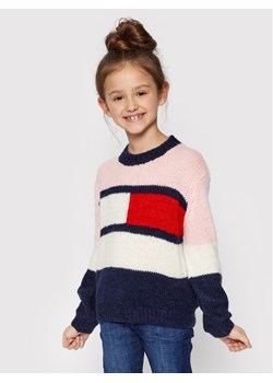 Tommy Hilfiger Sweter Flag KG0KG05662 M Kolorowy Relaxed Fit ze sklepu MODIVO w kategorii Swetry dziewczęce - zdjęcie 150179113