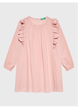 United Colors Of Benetton Sukienka elegancka 493VGV00G Różowy Relaxed Fit ze sklepu MODIVO w kategorii Sukienki dziewczęce - zdjęcie 150288164