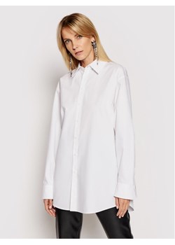 KARL LAGERFELD Koszula Unisex Poplin 211U1600 Biały Regular Fit ze sklepu MODIVO w kategorii Koszule damskie - zdjęcie 150464323