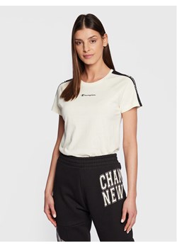 Champion T-Shirt Side Tape 115578 Beżowy Regular Fit ze sklepu MODIVO w kategorii Bluzki damskie - zdjęcie 150487751