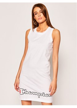 Champion Sukienka codzienna Script Logo Ribbed Trim 112657 Biały Regular Fit ze sklepu MODIVO w kategorii Sukienki - zdjęcie 150508134