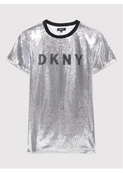 DKNY Sukienka codzienna D32830 M Srebrny Regular Fit ze sklepu MODIVO w kategorii Sukienki dziewczęce - zdjęcie 150548330