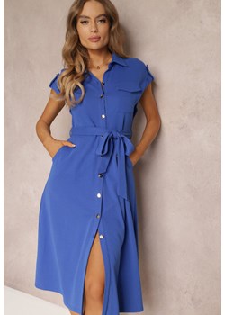 Niebieska Sukienka Koszulowa Eiditrite ze sklepu Renee odzież w kategorii Sukienki - zdjęcie 150579851
