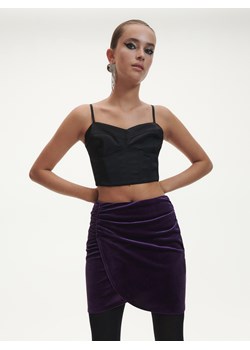 Reserved - Welurowa spódnica mini - Fioletowy ze sklepu Reserved w kategorii Spódnice - zdjęcie 150581102