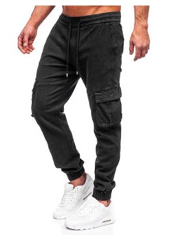 Czarne spodnie jeansowe joggery bojówki męskie Denley MP0105N ze sklepu Denley w kategorii Jeansy męskie - zdjęcie 150584362