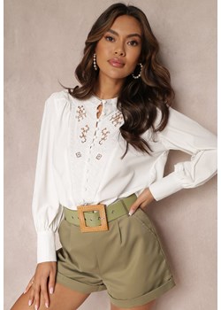 Biała Bluzka z Haftem na Guziki Zanya ze sklepu Renee odzież w kategorii Bluzki damskie - zdjęcie 150620991