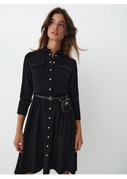 Mohito - Czarna koszulowa sukienka midi - czarny ze sklepu Mohito w kategorii Sukienki - zdjęcie 150660120
